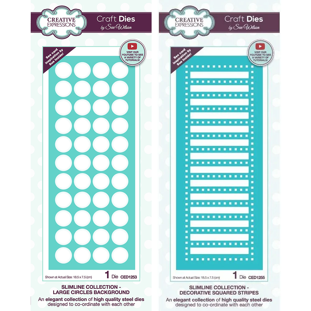 Creative Expressions Slimline Large Circles & Squared Strips Die Bundle