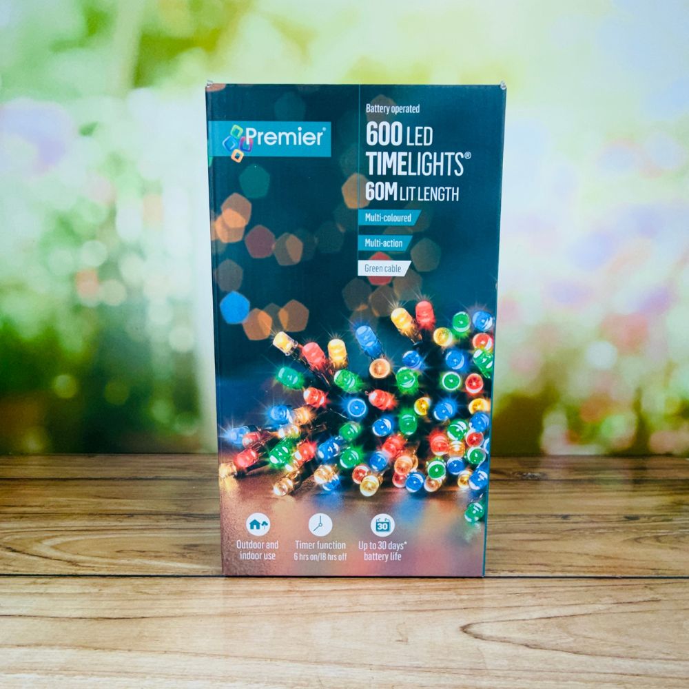 600 Battery LED Lights - 60m - Multicolour