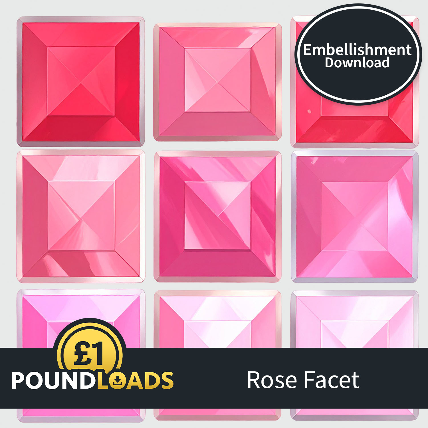 Poundloads Rose Facet Embellishment Download