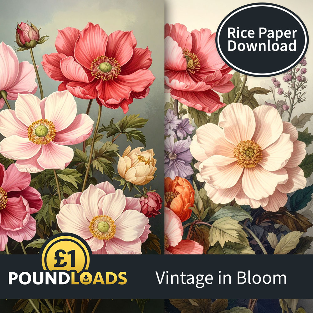 Poundloads Vintage in Bloom Rice Paper Download