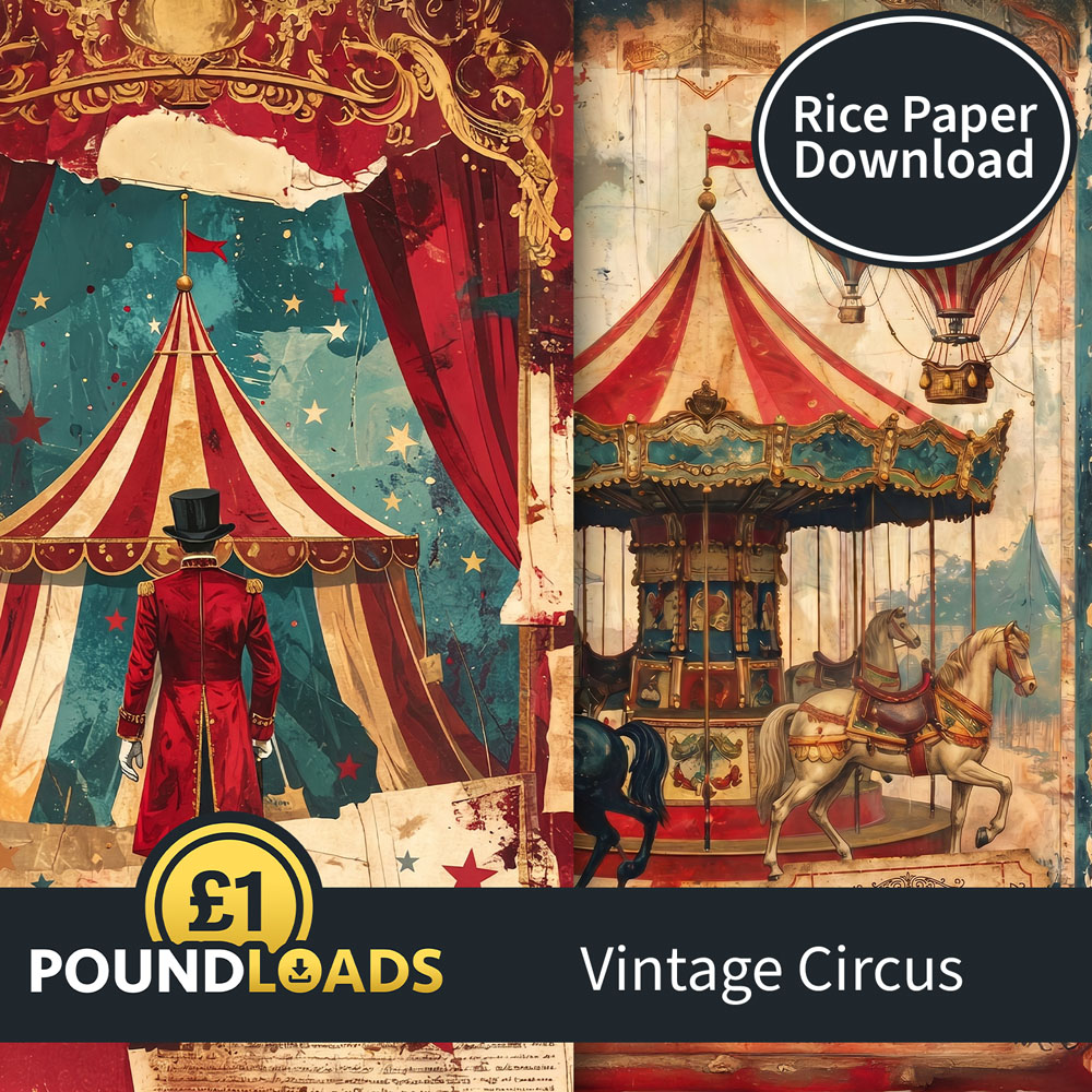 Poundloads Vintage Circus Rice Paper Download