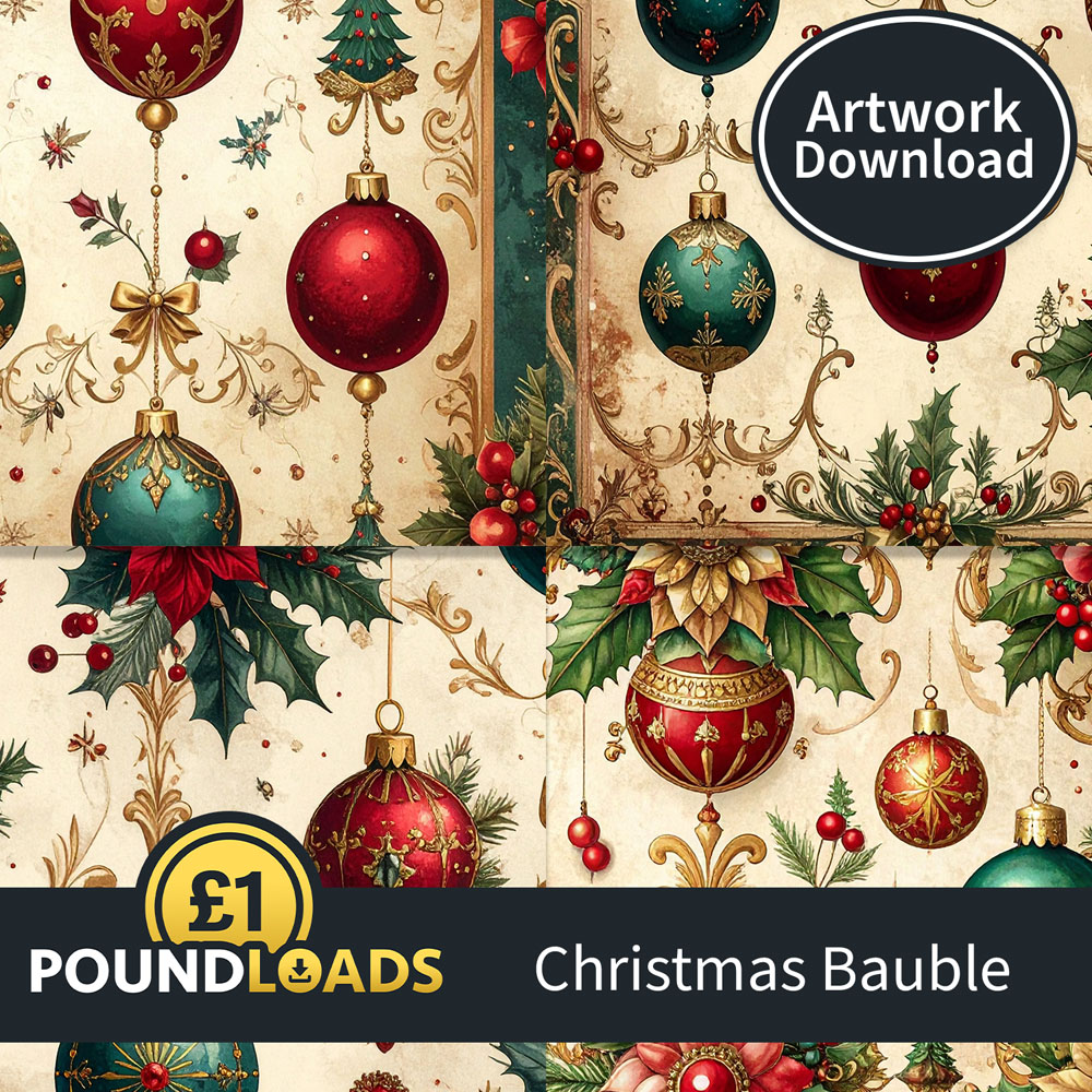 Poundloads Christmas Bauble Papers Download
