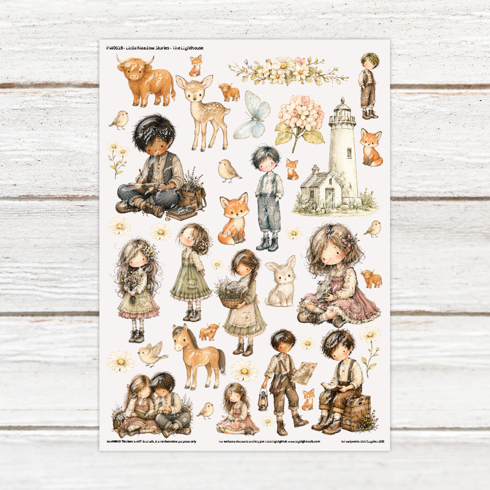 Pearlywinks Little Meadow Stories The Lighthouse Decals Luxe Decal Sheet