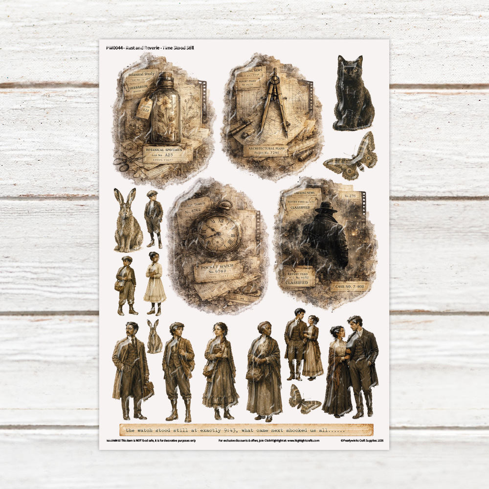 Pearlywinks Rust and Reverie Time Stood Still Luxe Decal Sheet
