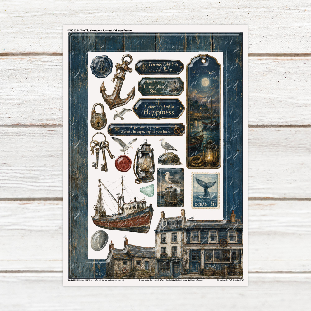Pearlywinks The Tide Keepers Journal - Village Frame Luxe Decal Sheet