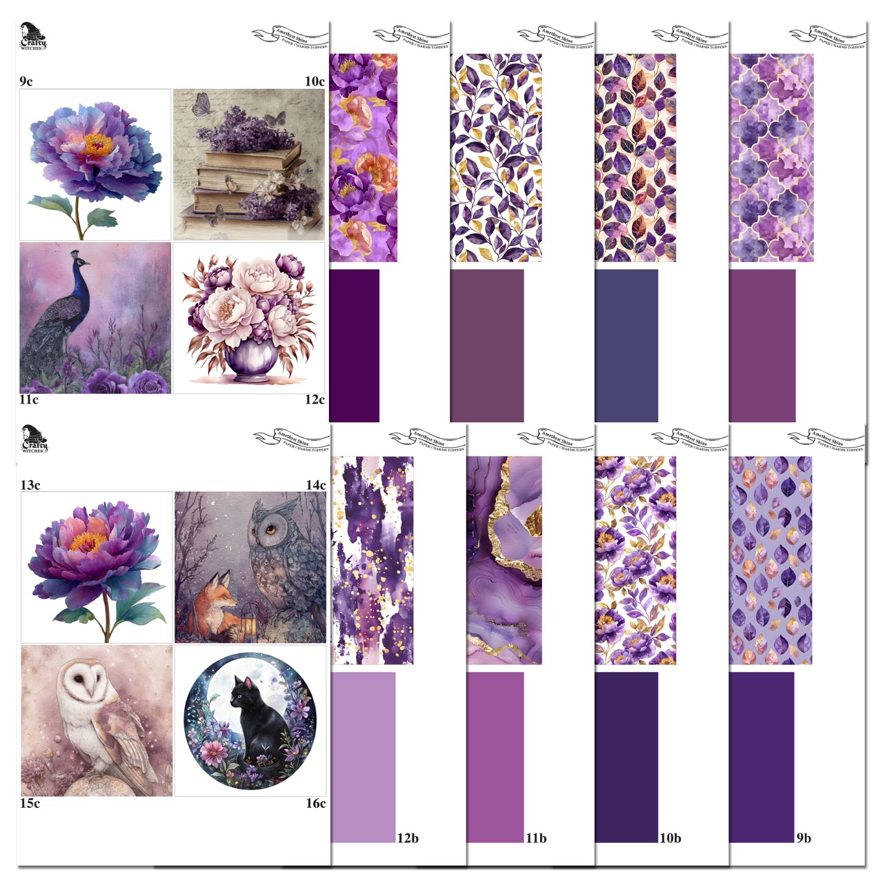 The Crafty Witches - Paper Charms Amethyst Shine Toppers Digital Collection - Image 3