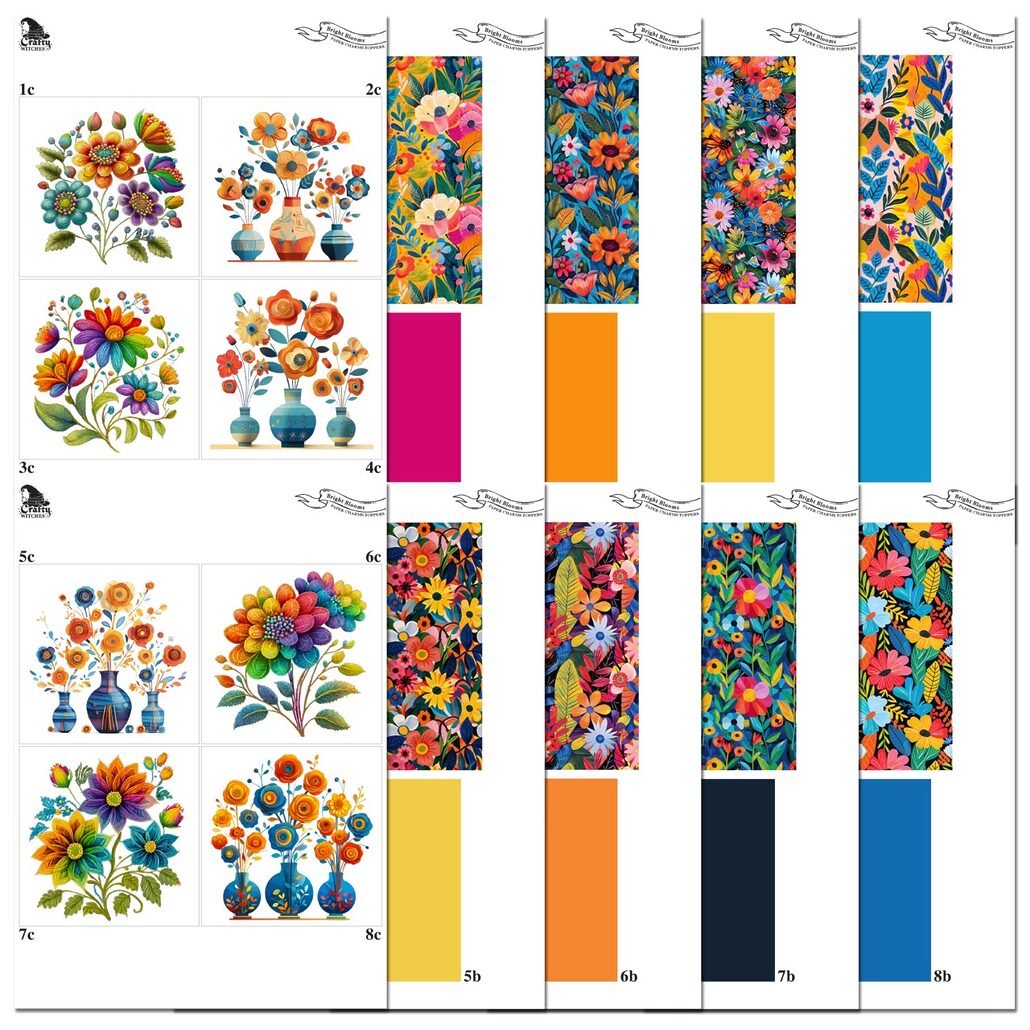 The Crafty Witches - Paper Charms Bold & Bright Papers Digital ...