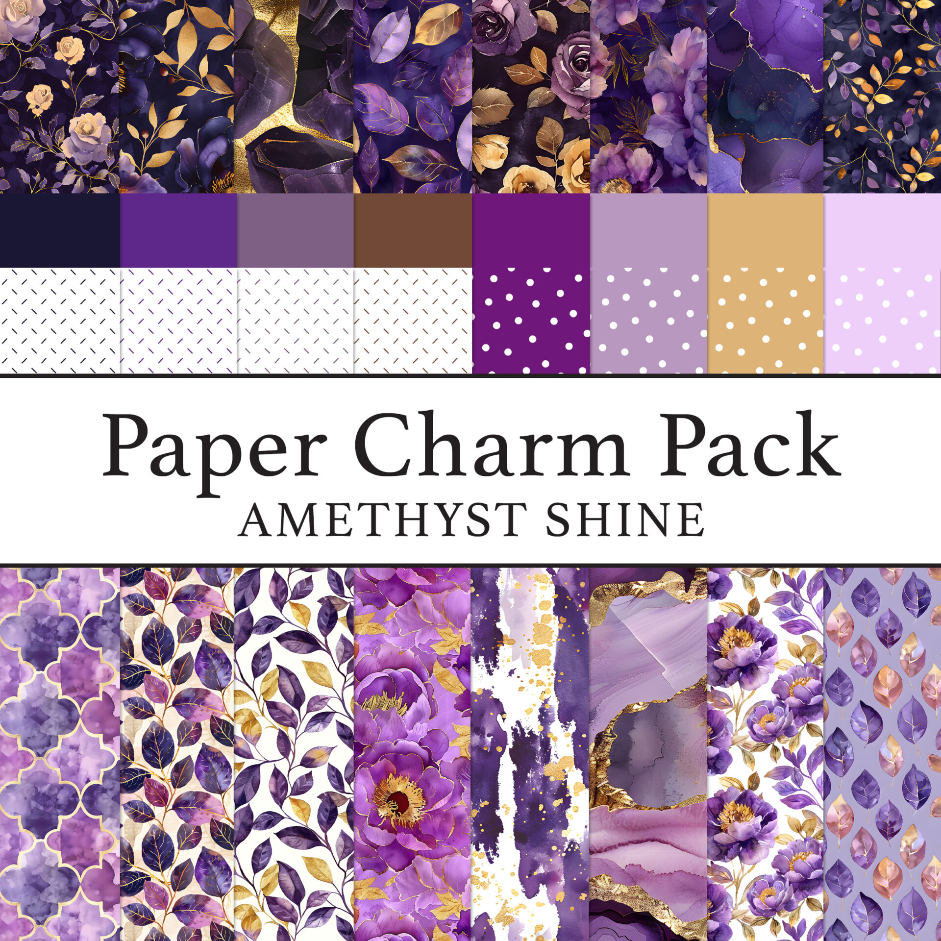 The Crafty Witches - Paper Charms Amethyst Shine Paper Digital Collection