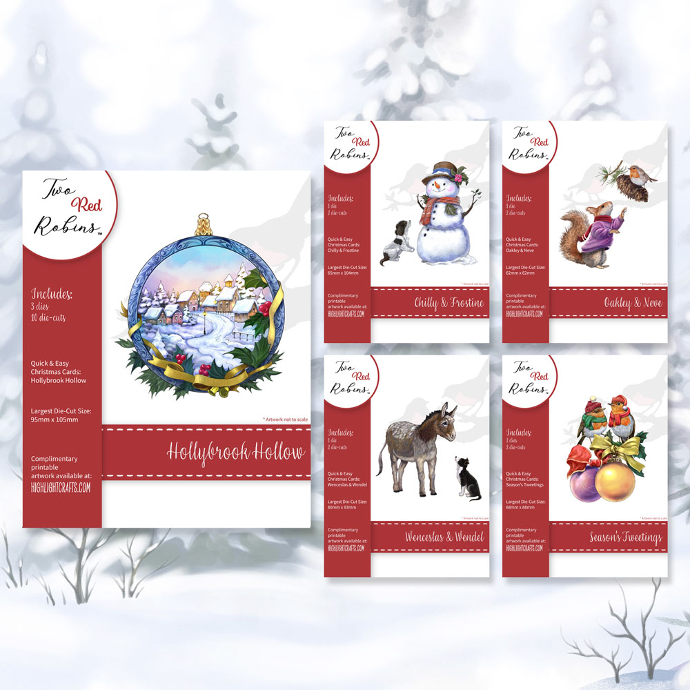 Two Red Robins Quick & Easy Christmas Cards Die Bundle