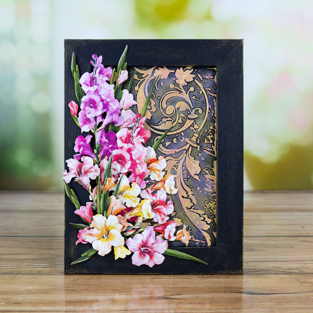 Two Red Robins Flower of The Month Gladioli Die Bundle - Image 3