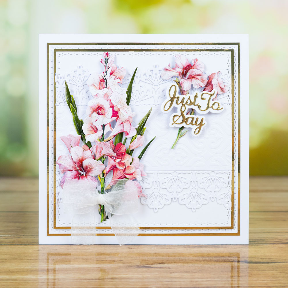 Two Red Robins Flower of The Month Gladioli Die Bundle - Image 5