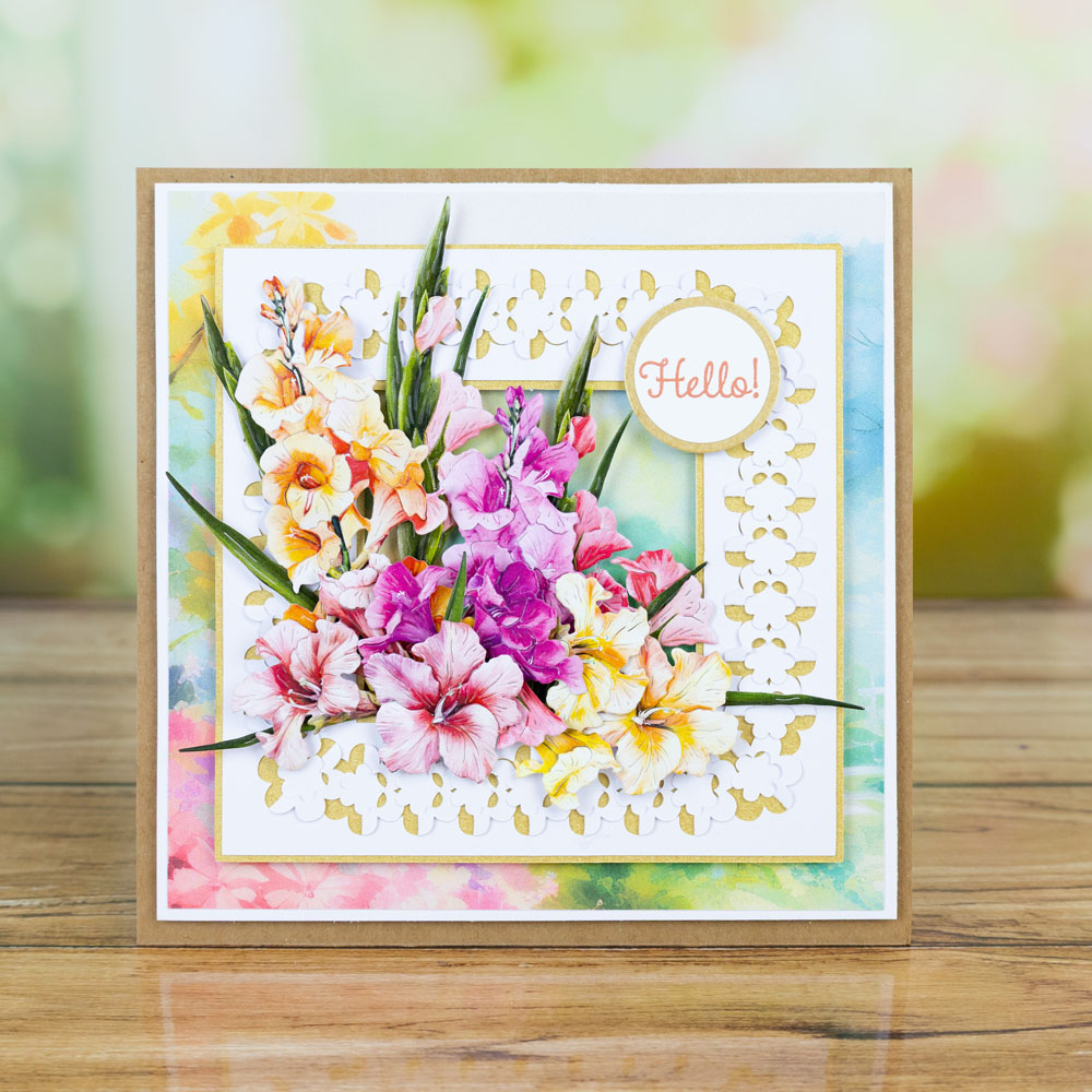 Two Red Robins Flower of The Month Gladioli Die Bundle - Image 6