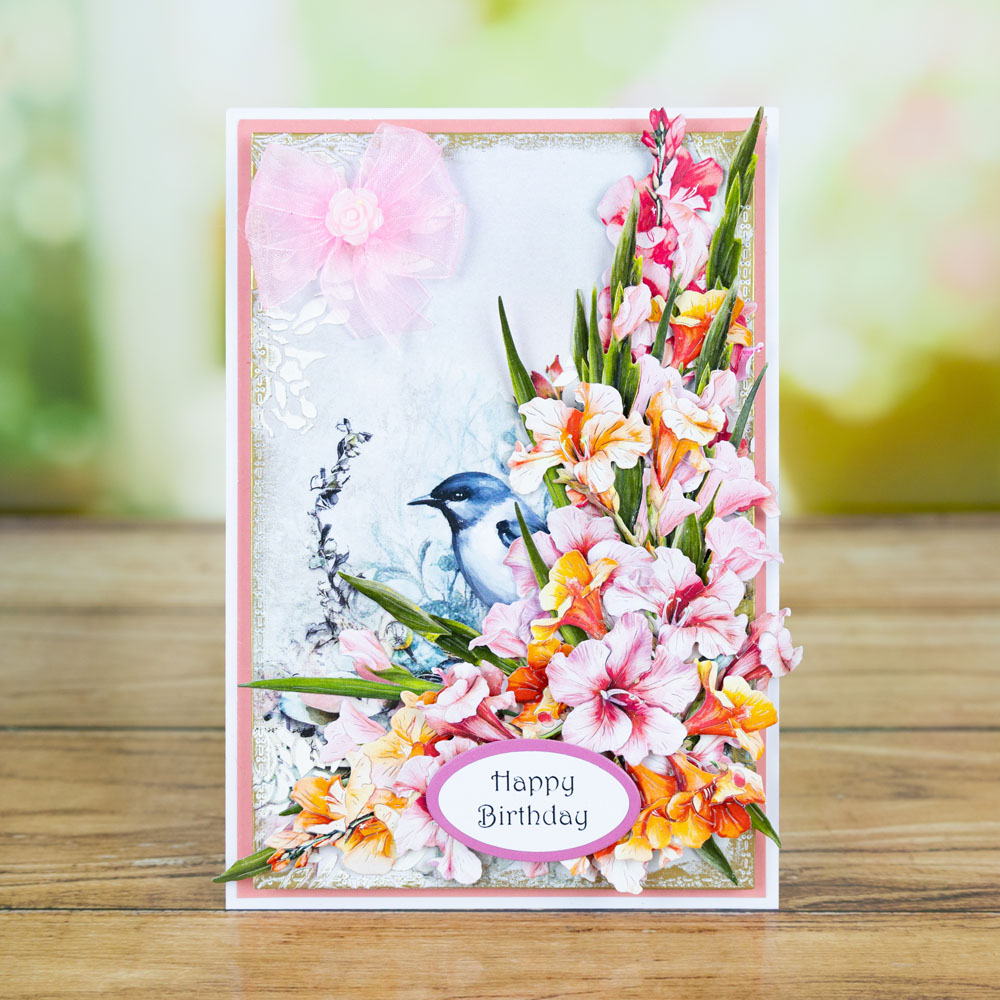 Two Red Robins Flower of The Month Gladioli Die Bundle - Image 11