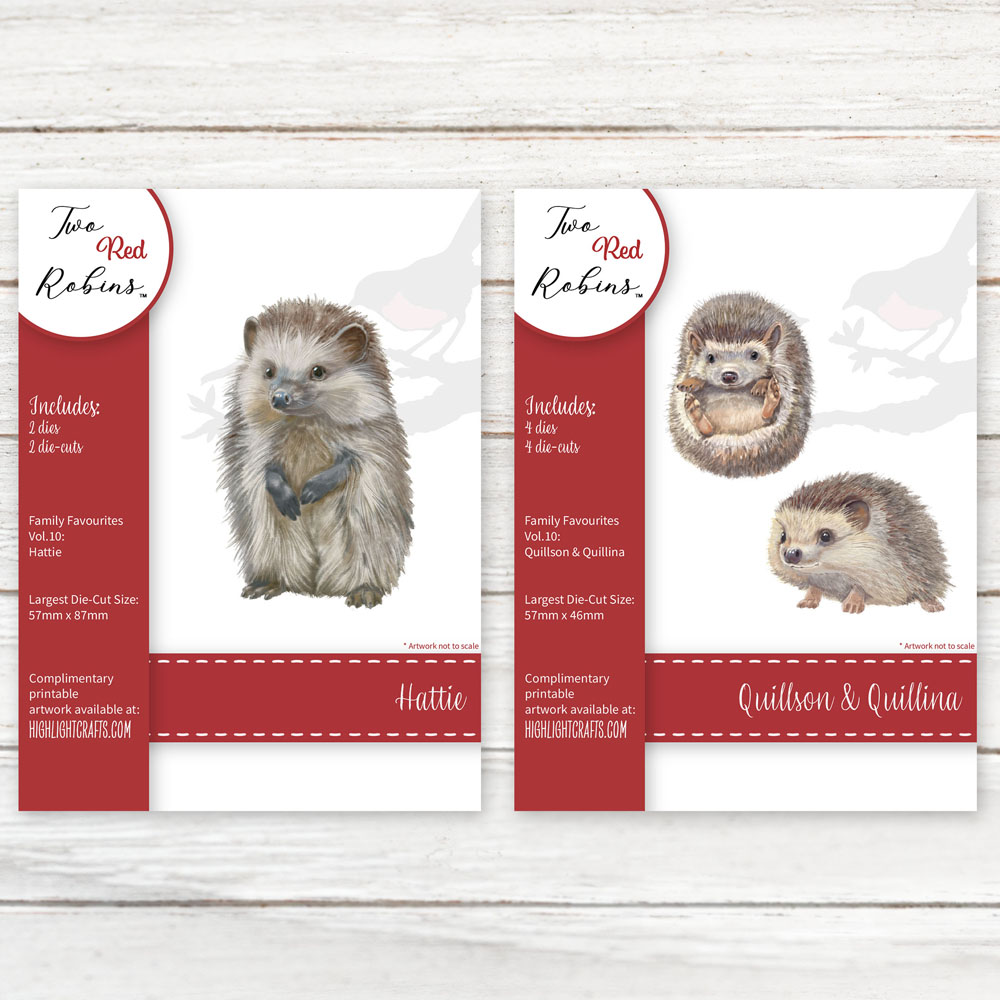 Two Red Robins Family Favourites Hedgehogs Die Collection Ex-Demo OUTLET
