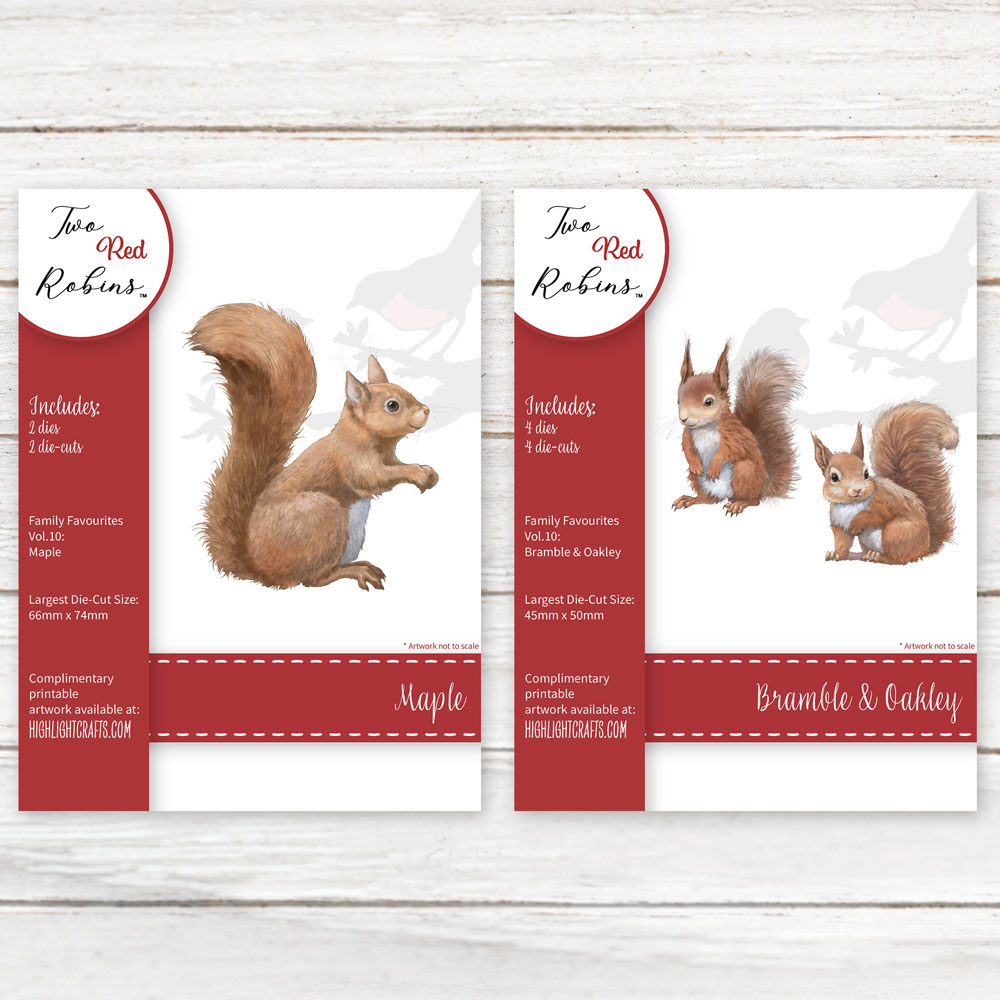 Two Red Robins Family Favourites Squirrels Die Collection
