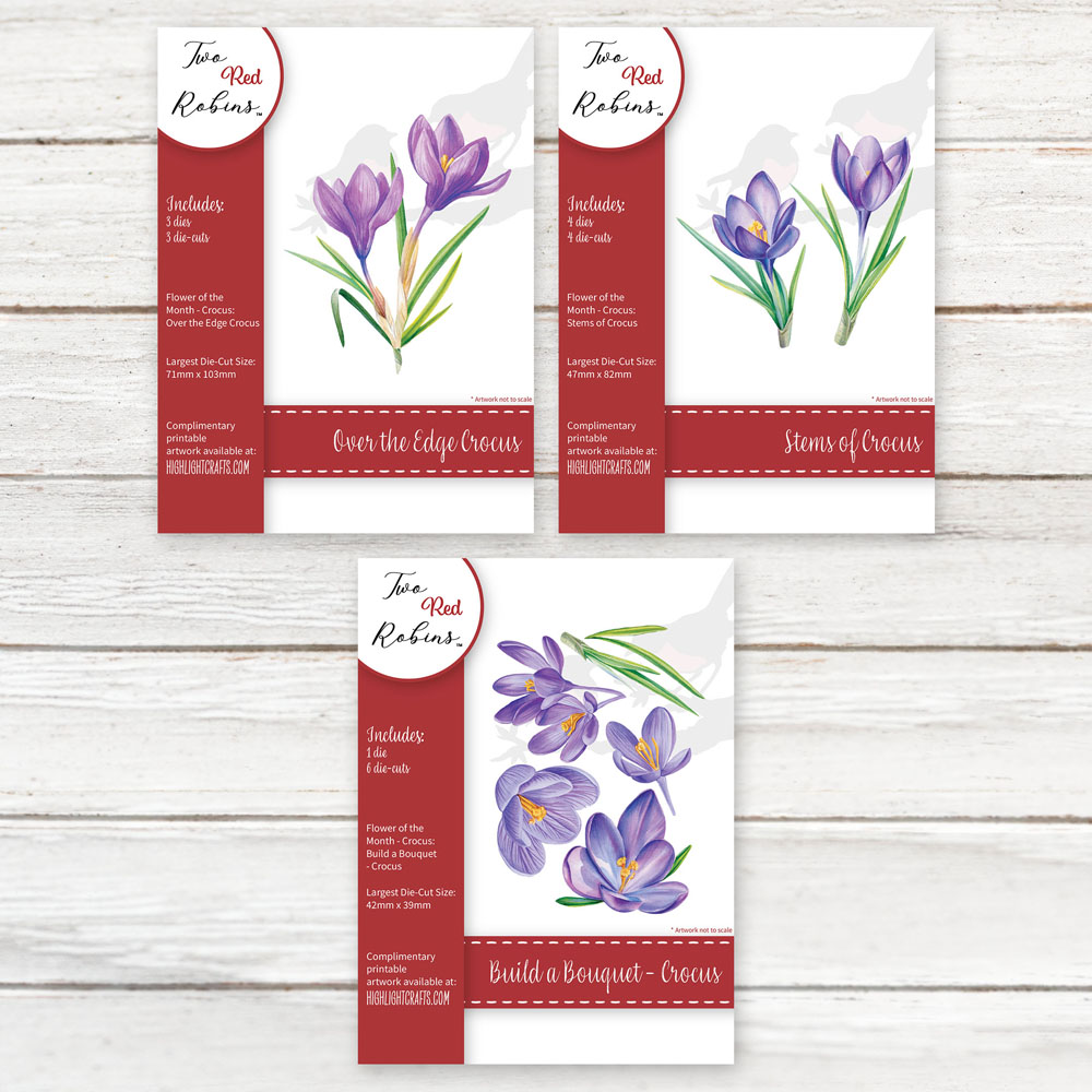 Two Red Robins Flower of the Month Crocus Die Collection