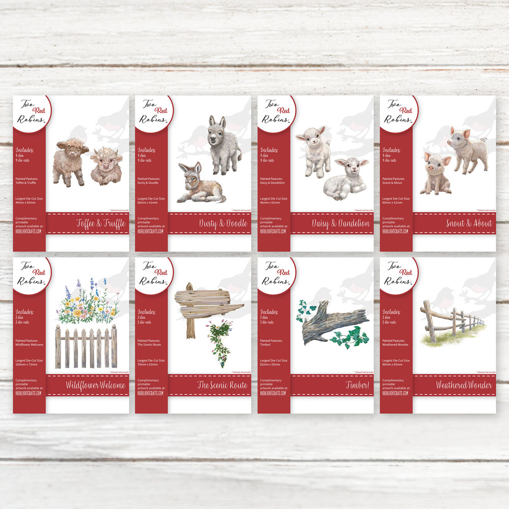 Two Red Robins Painted Pastures Die Collection