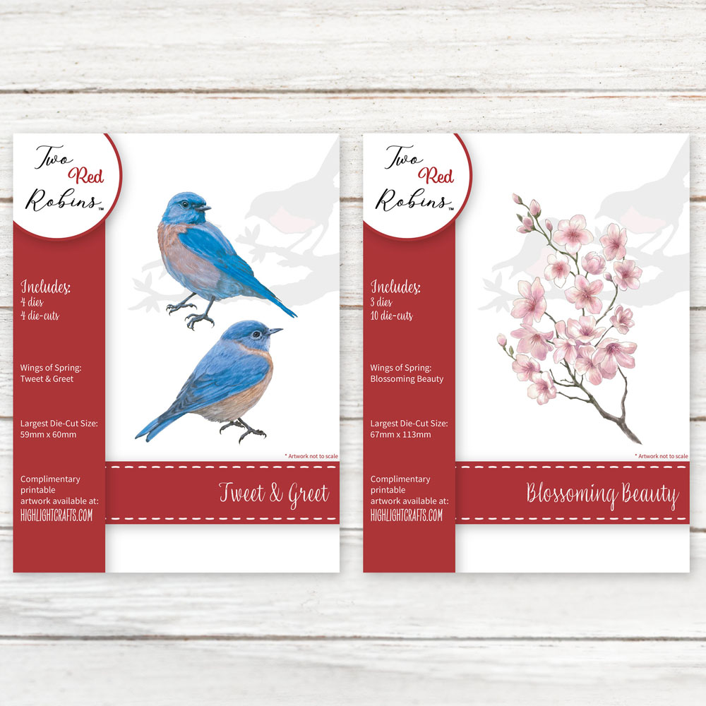Two Red Robins Wings of Spring Die Collection