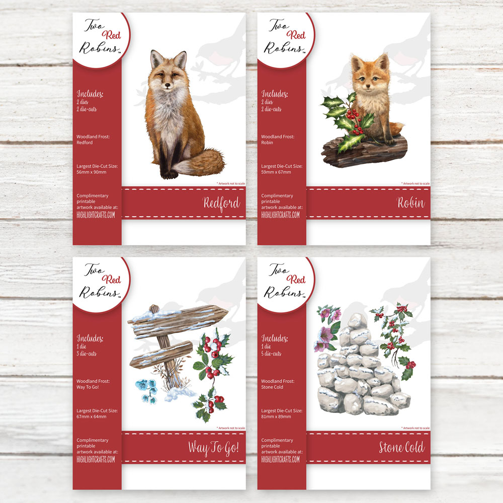 Two Red Robins Woodland Frost Die Collection