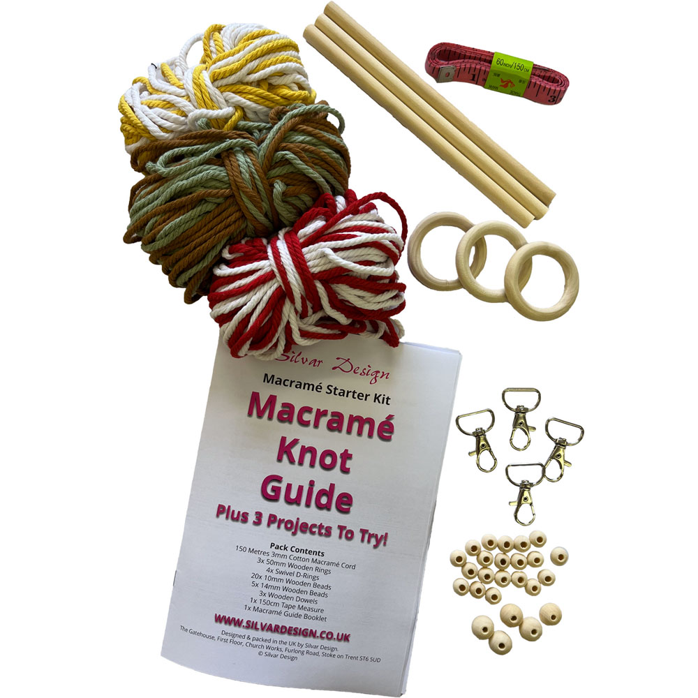 Silvar Design Macrame Starter Kit with 150m Macrame Cord
