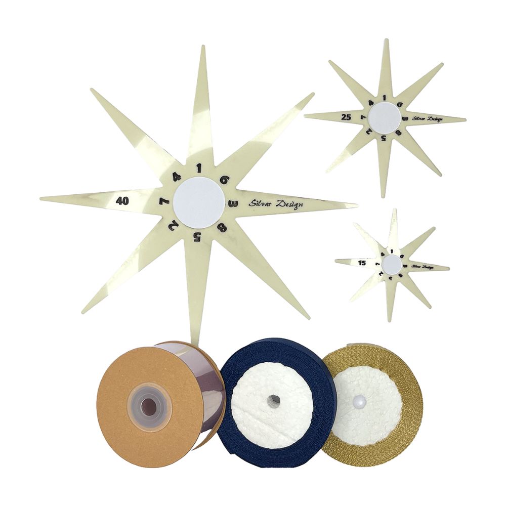 Silvar Design Gift Bow Maker + Mixed Ribbon Pack (60m)
