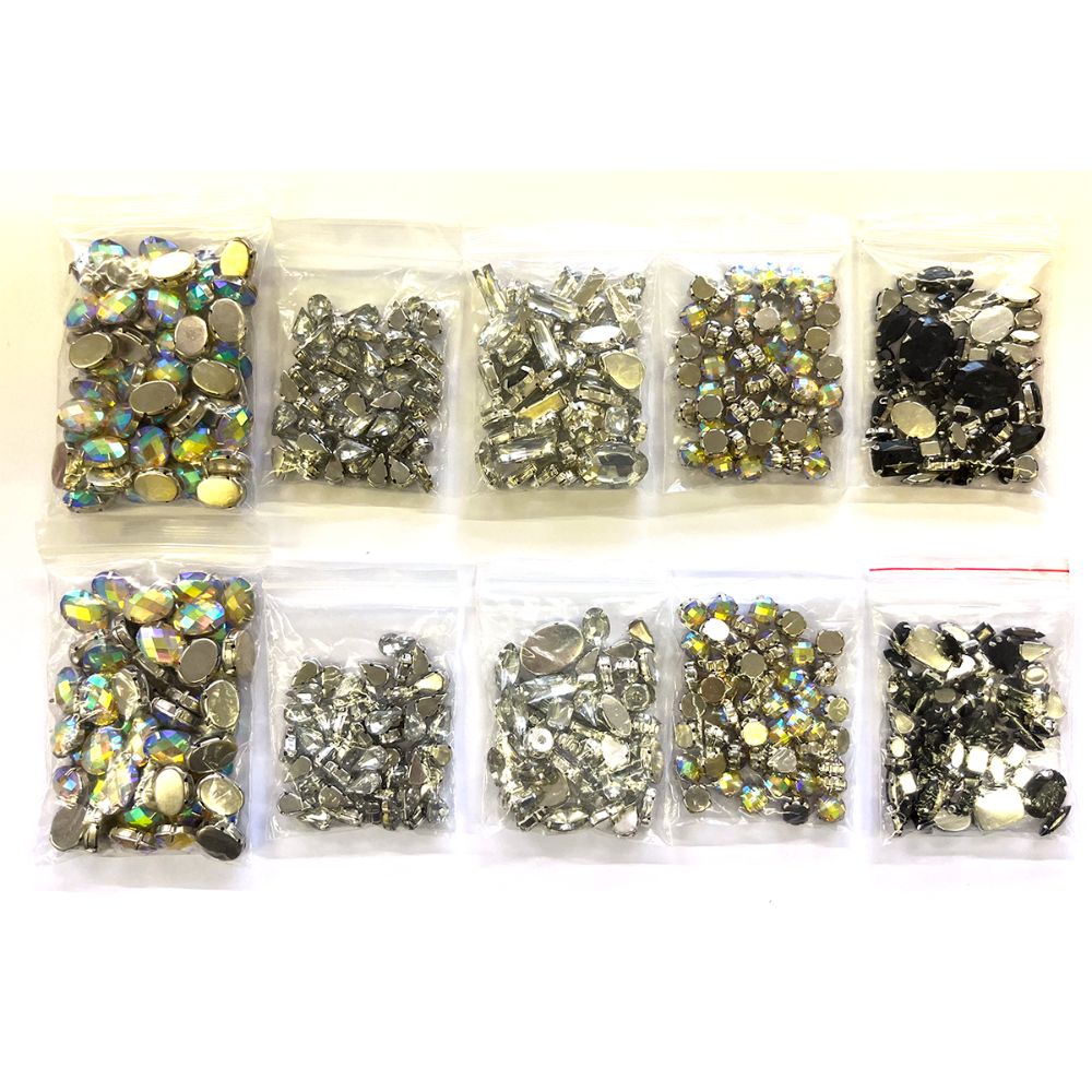 Silvar Design Sew-On Rhinestone Montee Beads Mixed Mega Pack (500pcs)