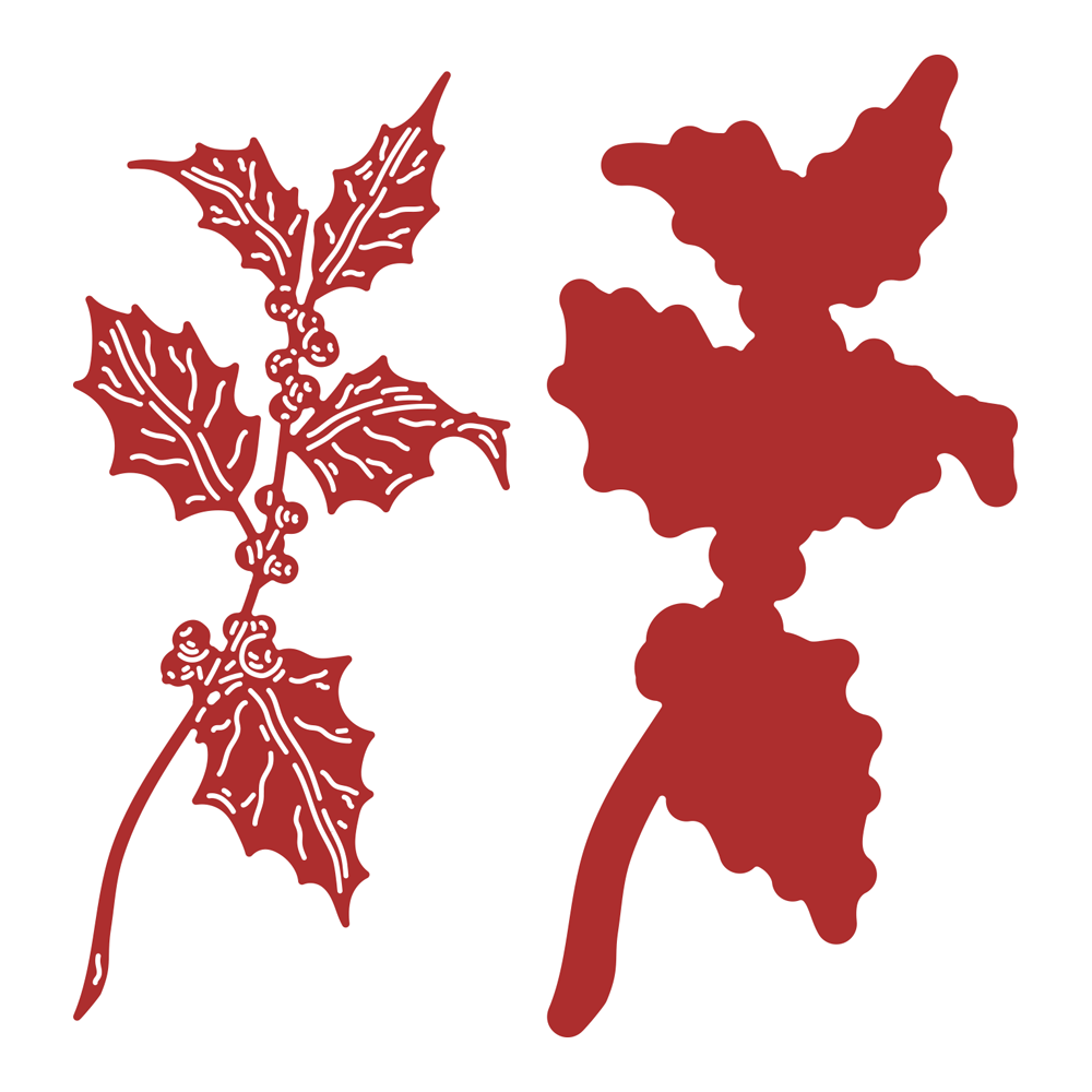 Two Red Robins Holly Sprig Die Set - Image 2