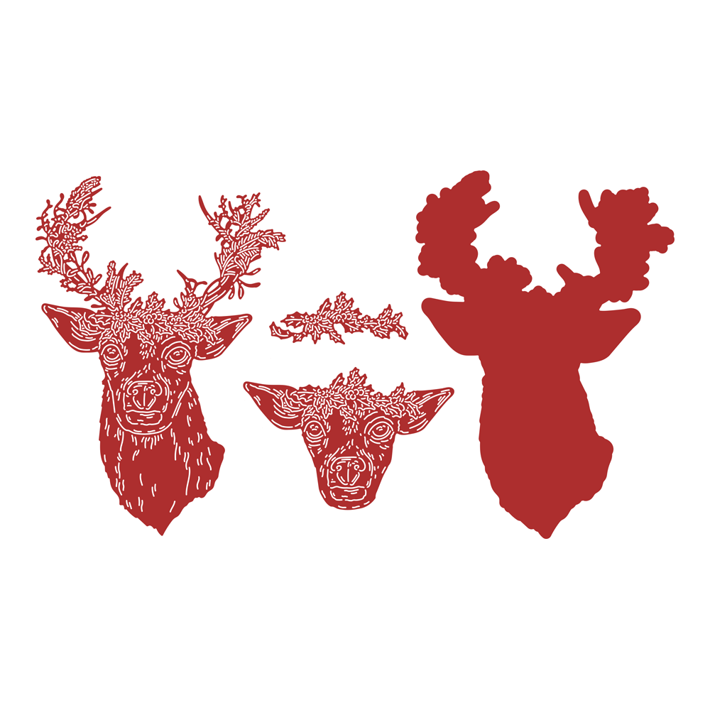 Two Red Robins Reindeer Die Set - Image 2