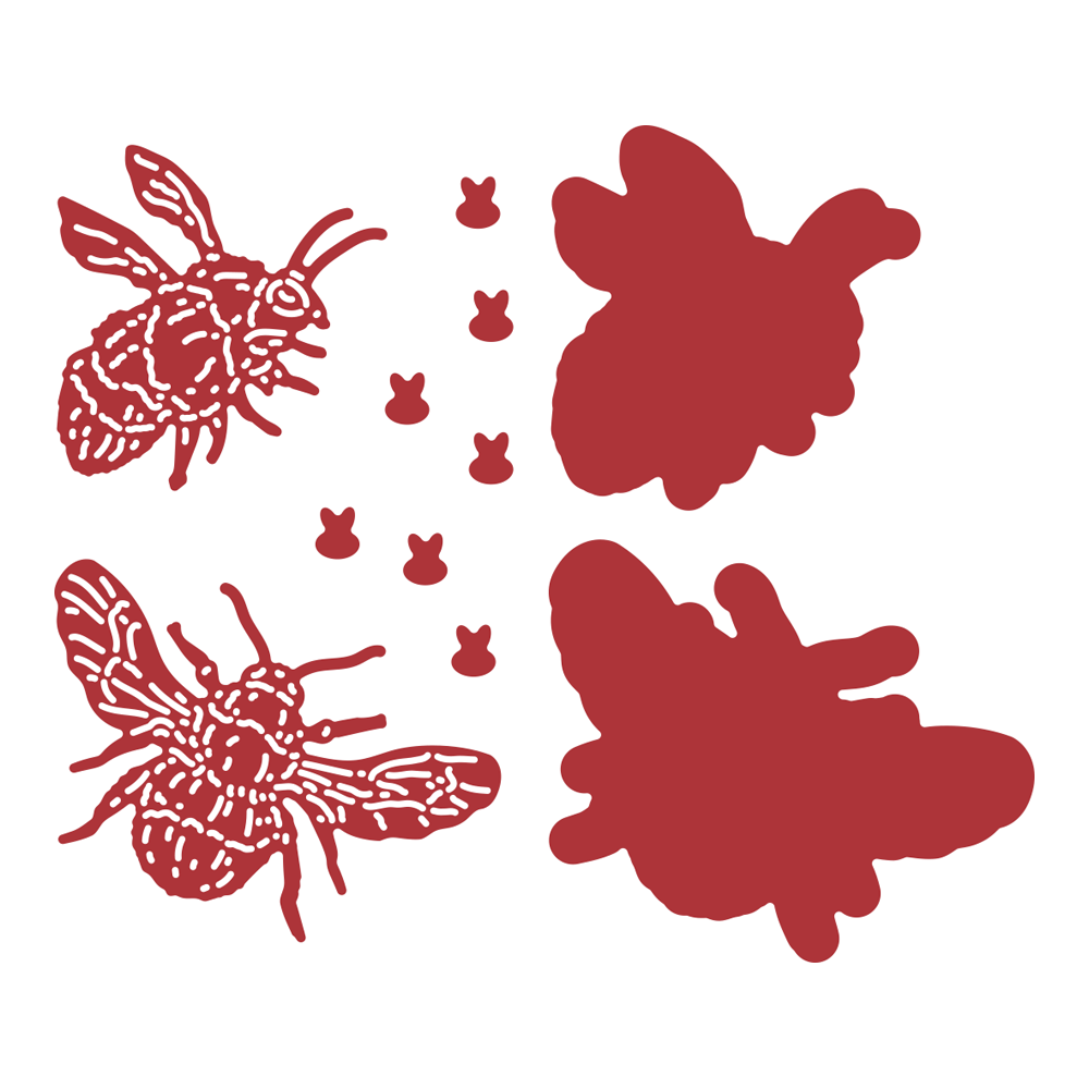 Two Red Robins Busy Bees Die Set - Image 2