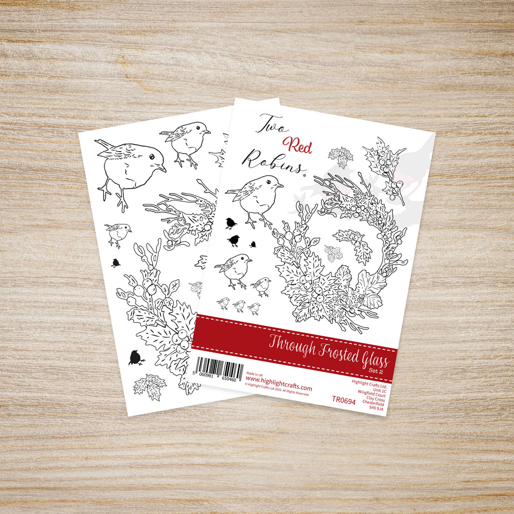 Two Red Robins Through Frosted Glass Stamp Set 2 - Image 2