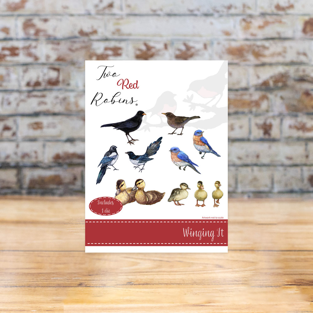 Two Red Robins Winging It Die Set