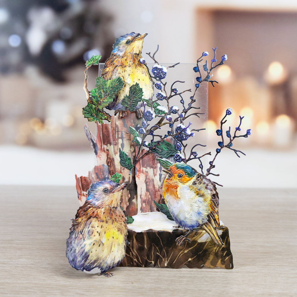 Two Red Robins Yule Log Die Set - Image 3