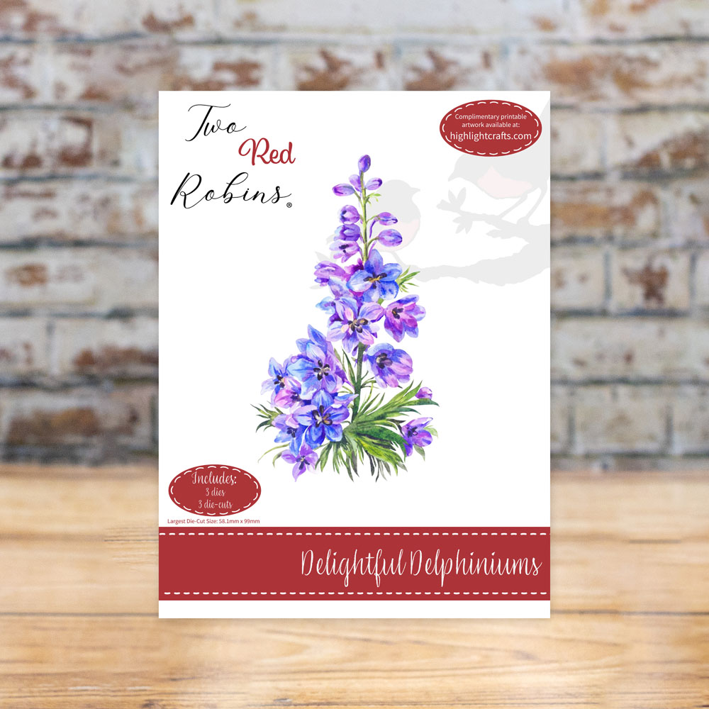 Two Red Robins Delightful Delphiniums Die Set