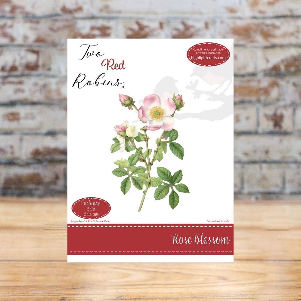 Two Red Robins Rose Blossom Die Set