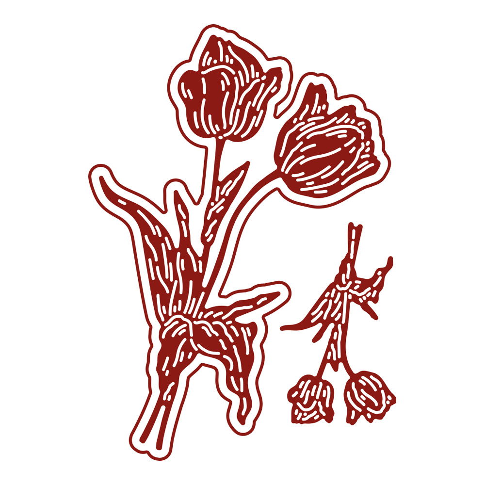 Two Red Robins Spring Tulip Die Set - Image 2
