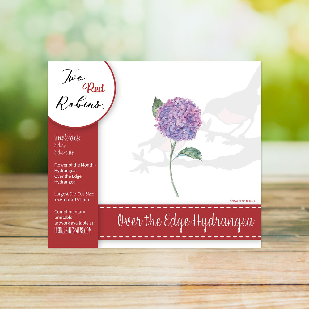 Two Red Robins Over the Edge Hydrangea Die Set