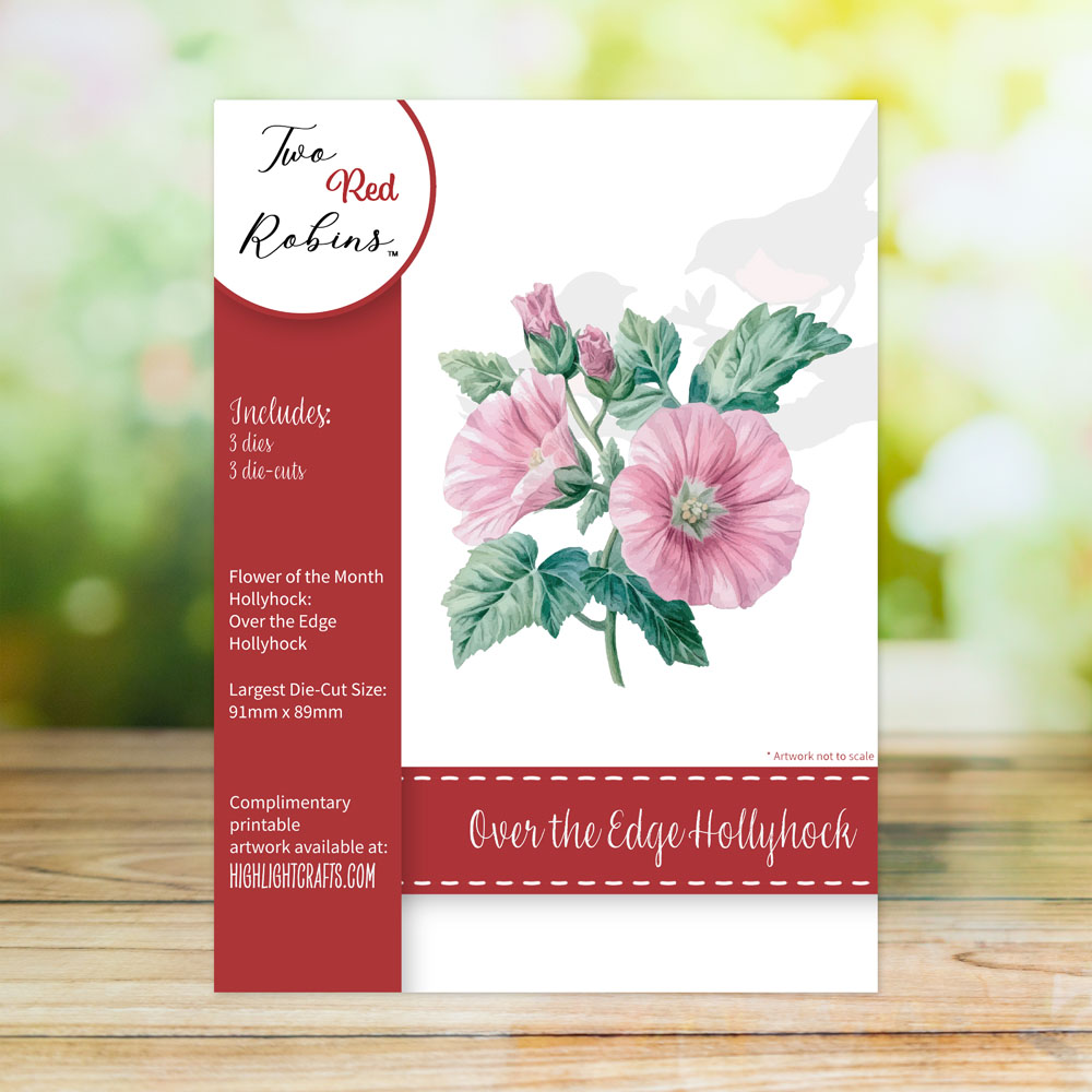 Two Red Robins Over the Edge Hollyhock Die Set
