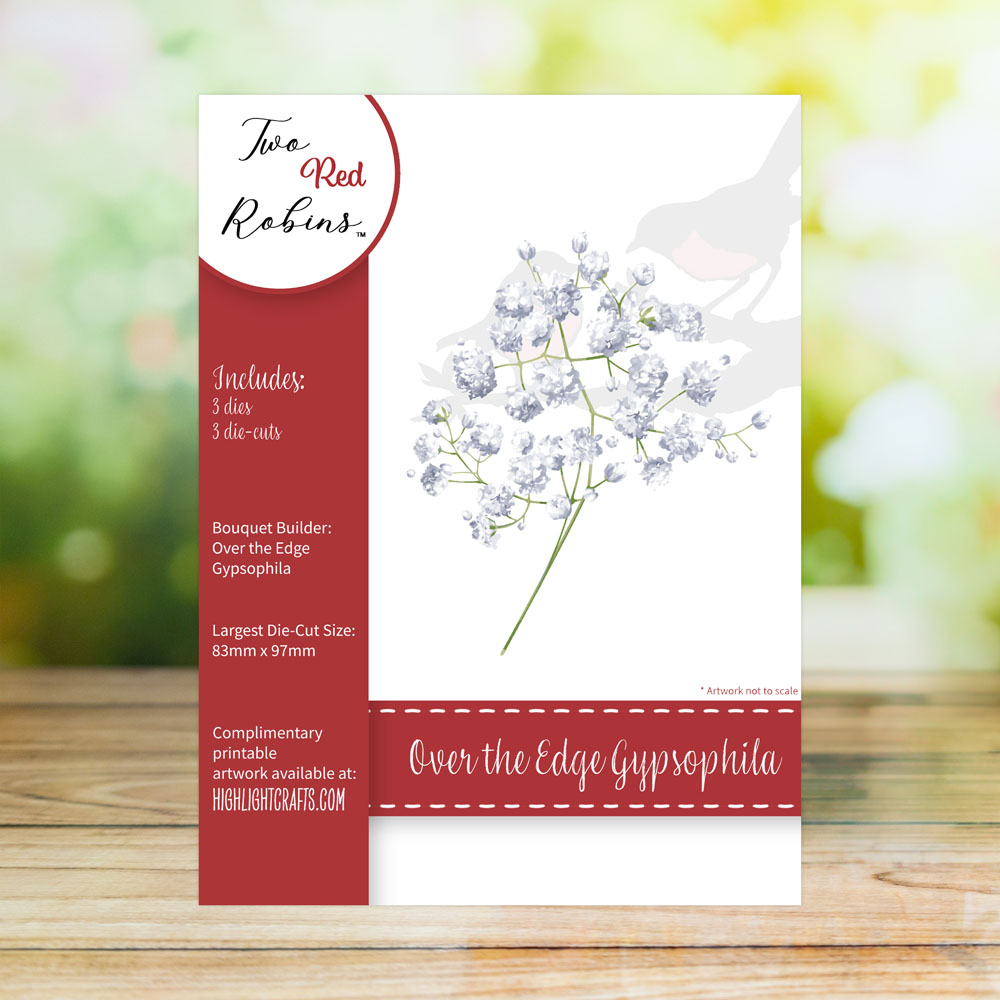 Two Red Robins Over the Edge Gypsophila Die Set