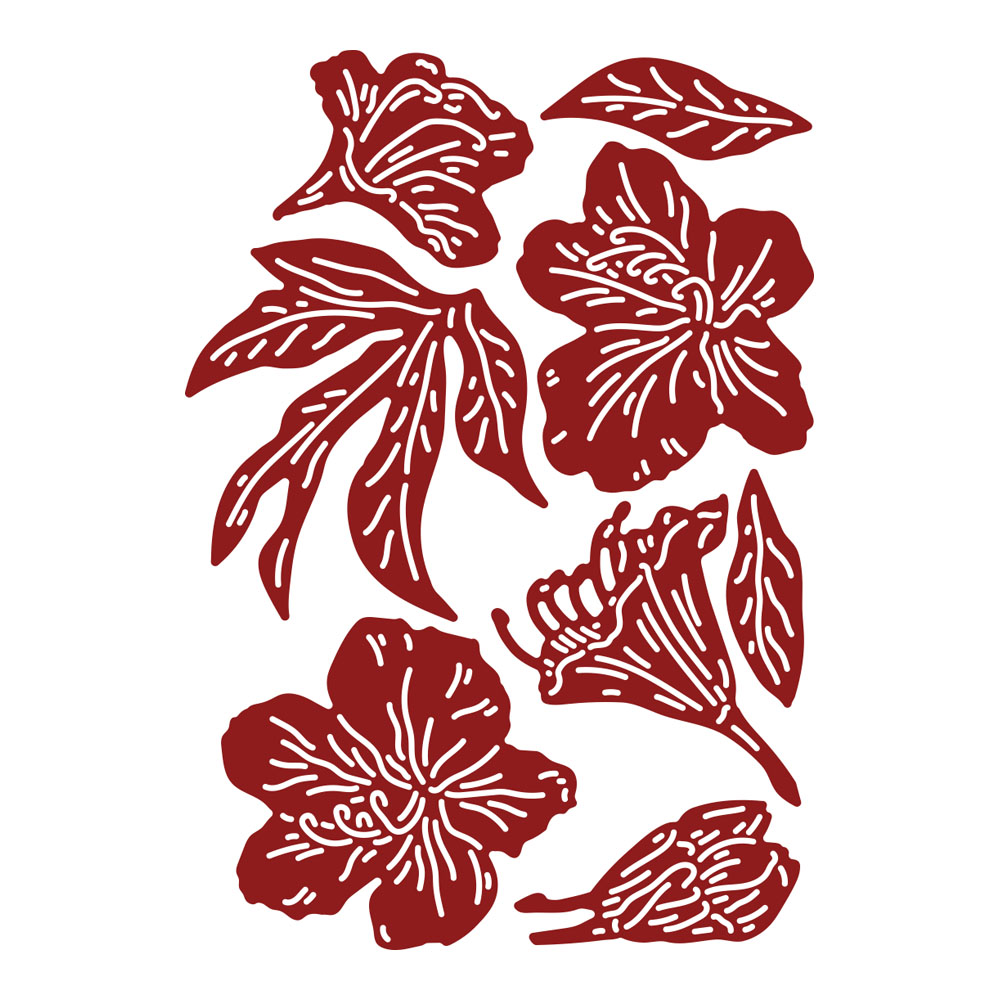Two Red Robins Build a Bouquet Rhododendron Die Set - Image 2