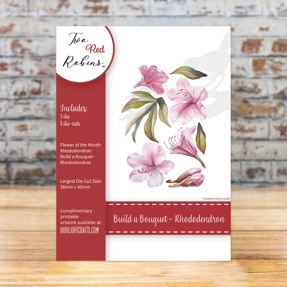 Two Red Robins Build a Bouquet Rhododendron Die Set