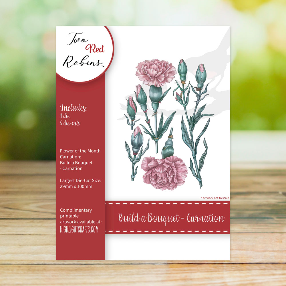 Two Red Robins Build a Bouquet Carnation Die Set