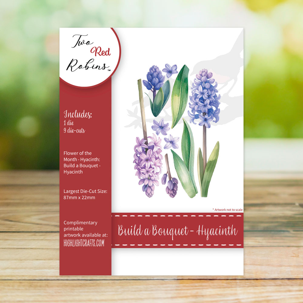 Two Red Robins Build a Bouquet Hyacinth Die Set