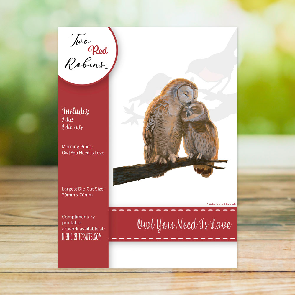 Two Red Robins Owl You Need is Love Die Set