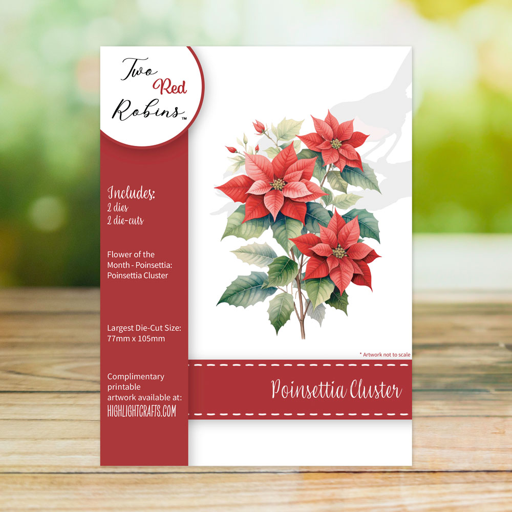 Two Red Robins Poinsettia Cluster Die Set