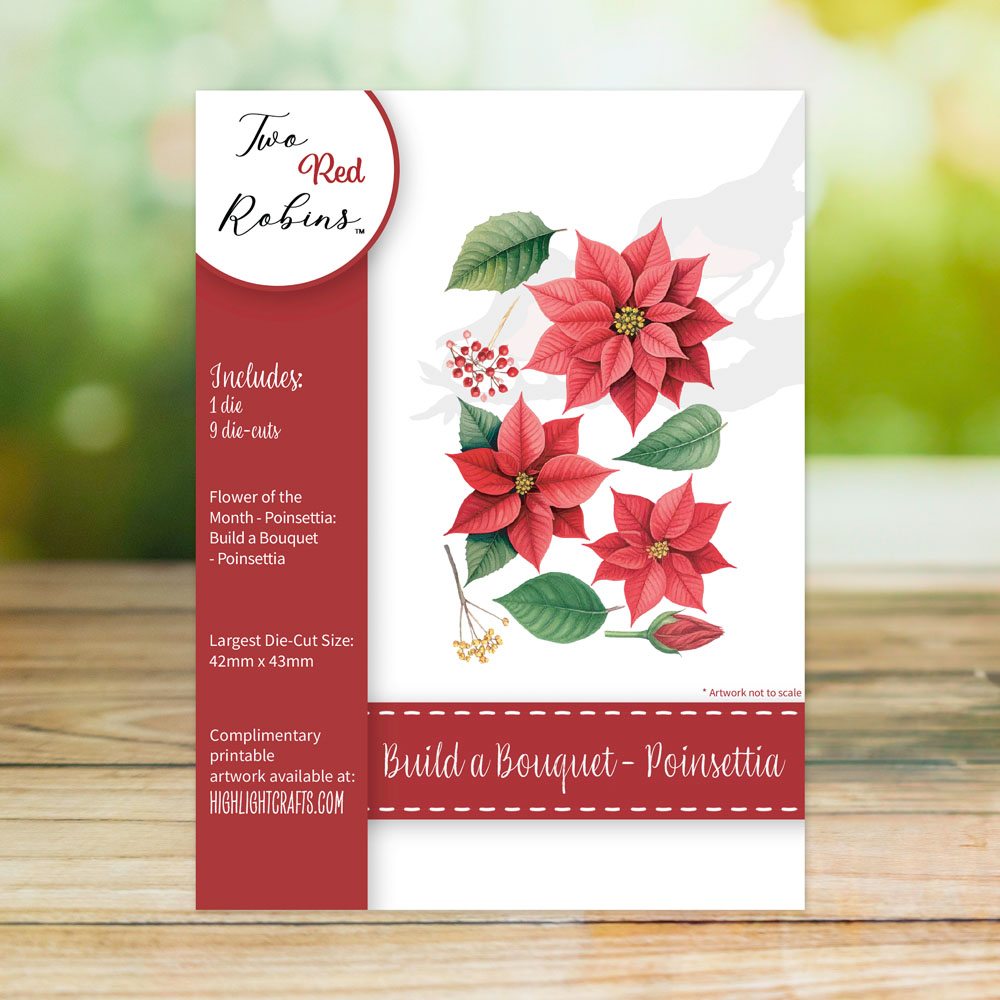 Two Red Robins Build a Bouquet Poinsettia Die Set