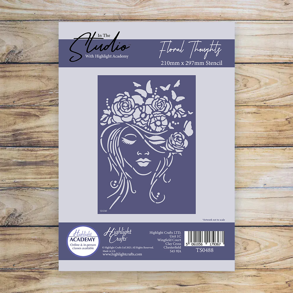 In The Studio Floral Thoughts A4 Stencil