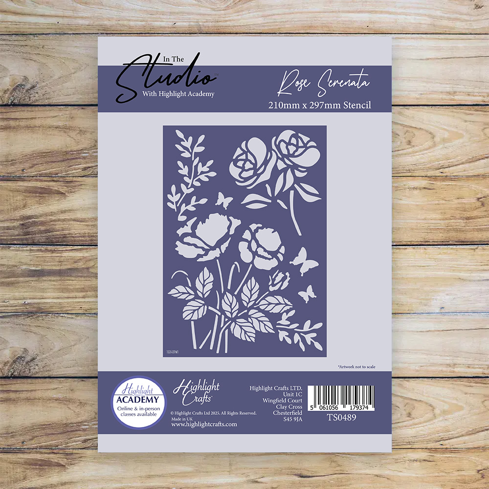 In The Studio Rose Serenata A4 Stencil