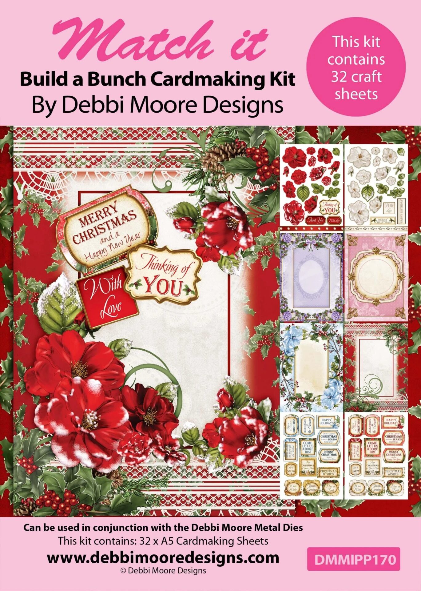 Debbi Moore Designs Match It Roses in Winter Cardmaking Kit